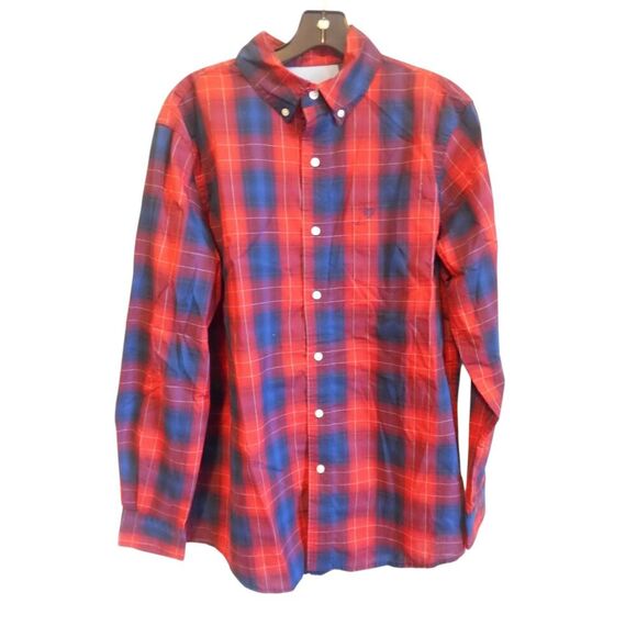 Chaps Red and blue plaid button down long sleeve - Picture 1 of 6